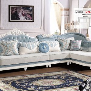 Ghế sofa tân cổ điển màu xanh hàng nhập khẩu