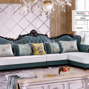 BỘ SOFA CHỮ L MÀU XANH TÂN CỔ ĐIỂN MÃ VN-19#