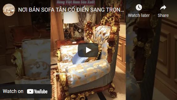 Sofa tân cổ điển hàng nhập khẩu cao cấp màu nâu