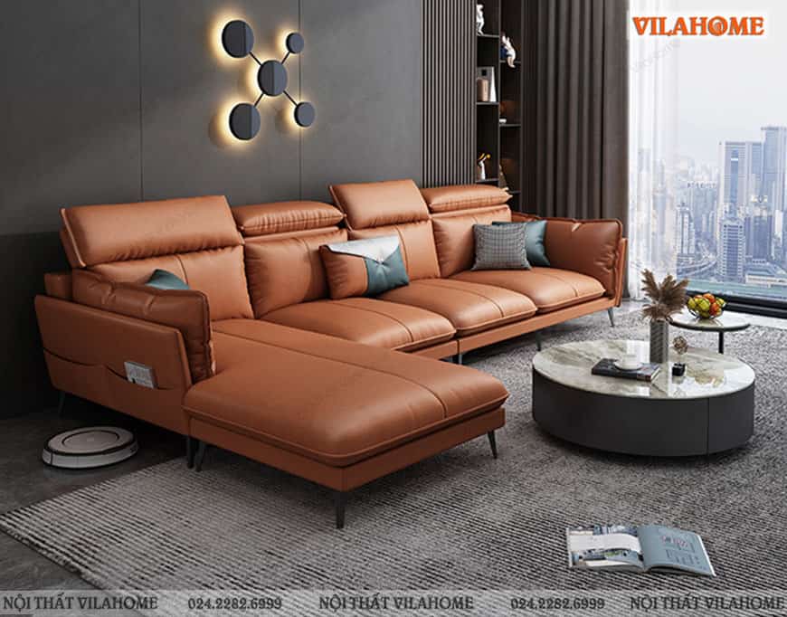 Bộ sofa góc màu xám hiện đại