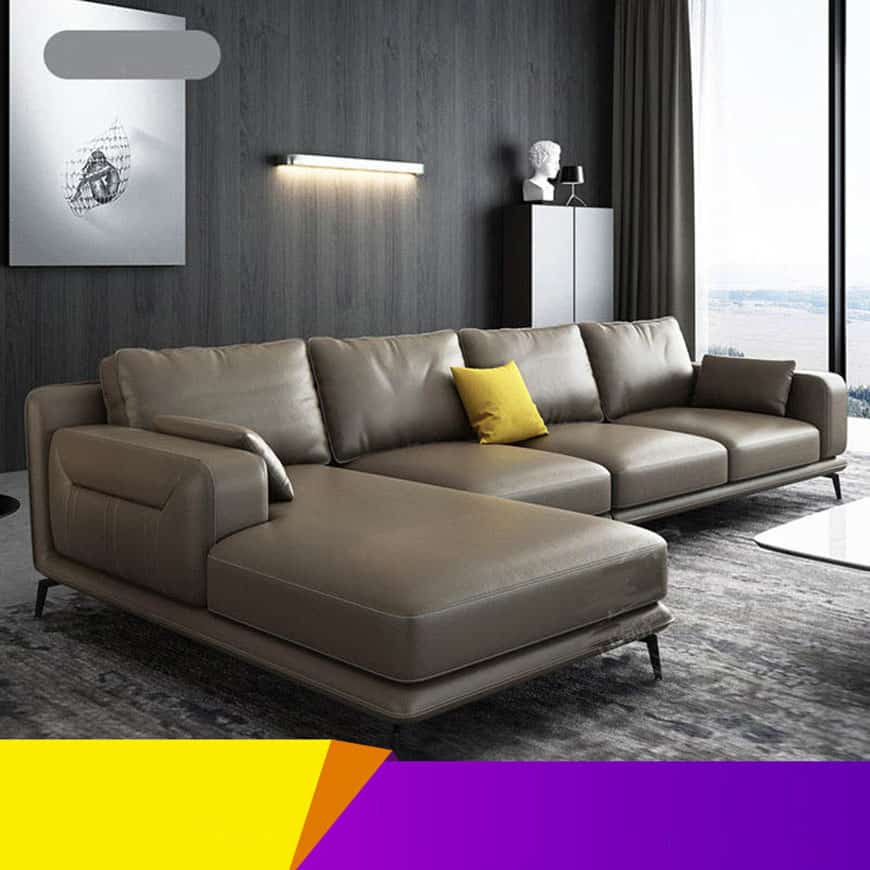 sofa góc da cao cấp hiện đại