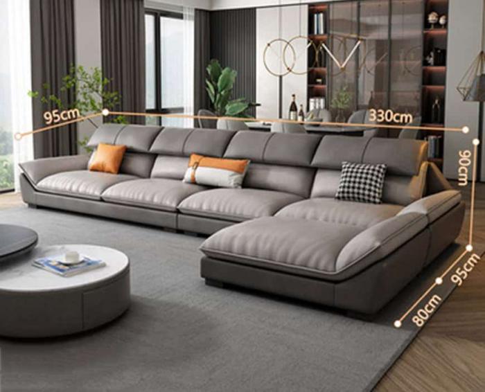 Mẫu sofa góc chữ L màu ghi và xám