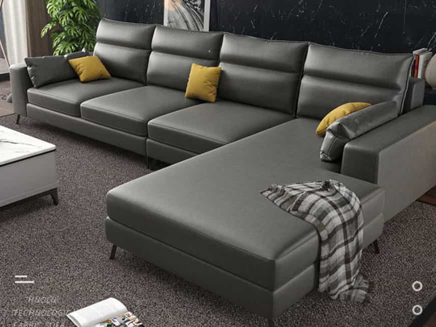 Mẫu sofa da góc đẹp hiện đại