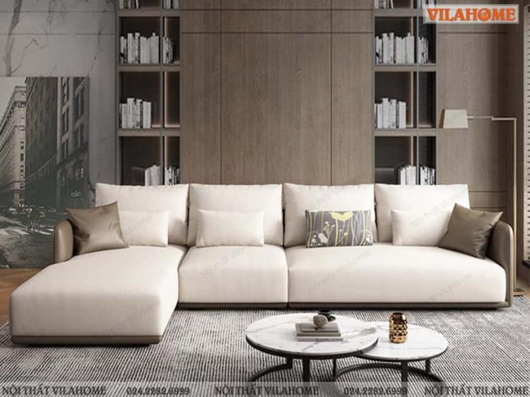 Ghế sofa góc chữ L đệm dày dáng bệt