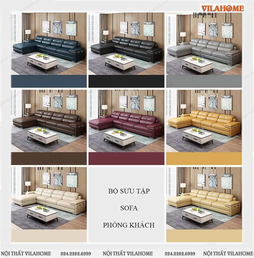 Mẫu sofa góc chữ L đệm vuông màu xanh sẫm