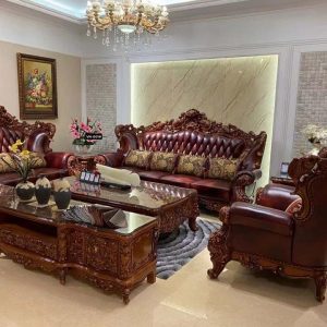 Bộ sofa gỗ hồng vàng tân cổ điển VN-001#