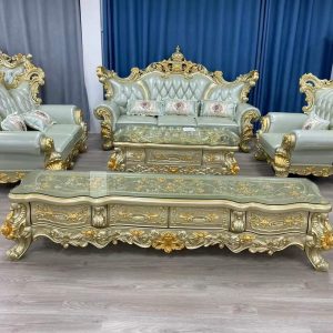 Bộ sofa phòng khách nhập khẩu phong cách tân cổ điển