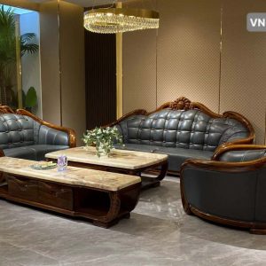 Bộ sofa tân cổ điển gỗ mun hoa nhập khẩu VN-W163#