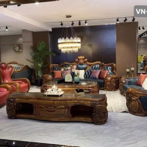 Sofa da bò tân cổ điển nhập khẩu VN-W612