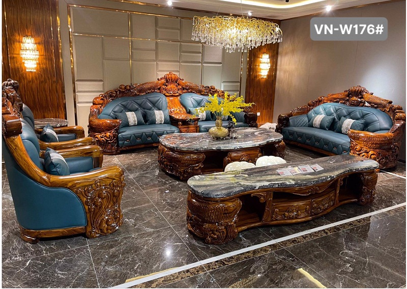 Sofa gỗ mun tân cổ điển nhập khẩu VN-W176